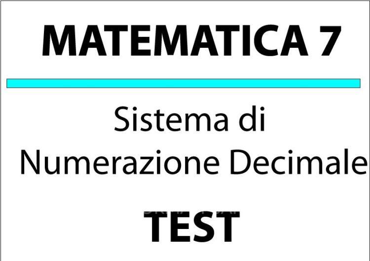 Sistema di numerazione decimale – Test