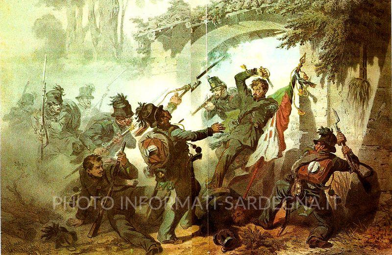 Battaglia di Novara. Scontro tra Piemontesi e Tirolesi durante 1a Guerra di Indipendenza (1849)