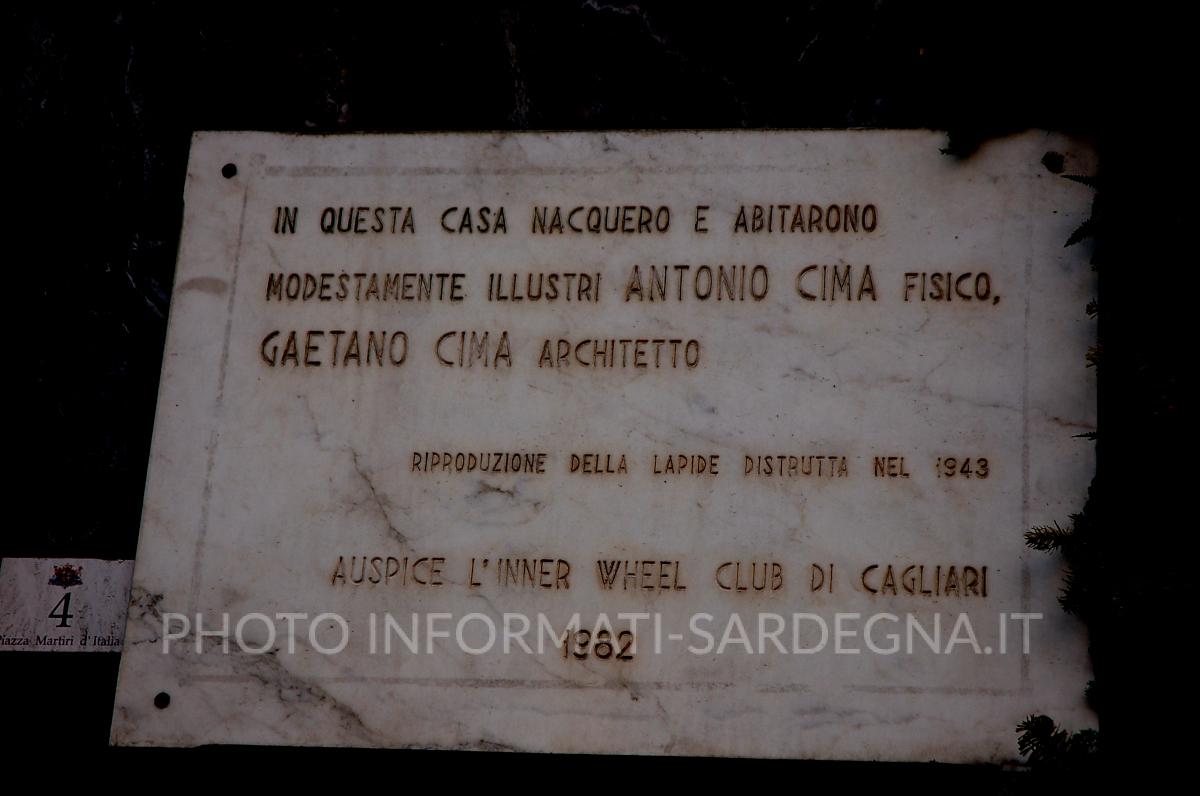 Targa in ricordo della casa natia della famiglia Cima