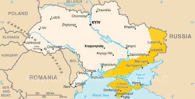 Territori ucraini annessi o minacciati dalla Russia tra il 2014 e il 2022