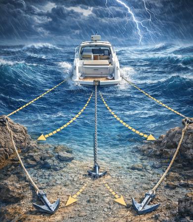 Ancoraggio a 3 ancore