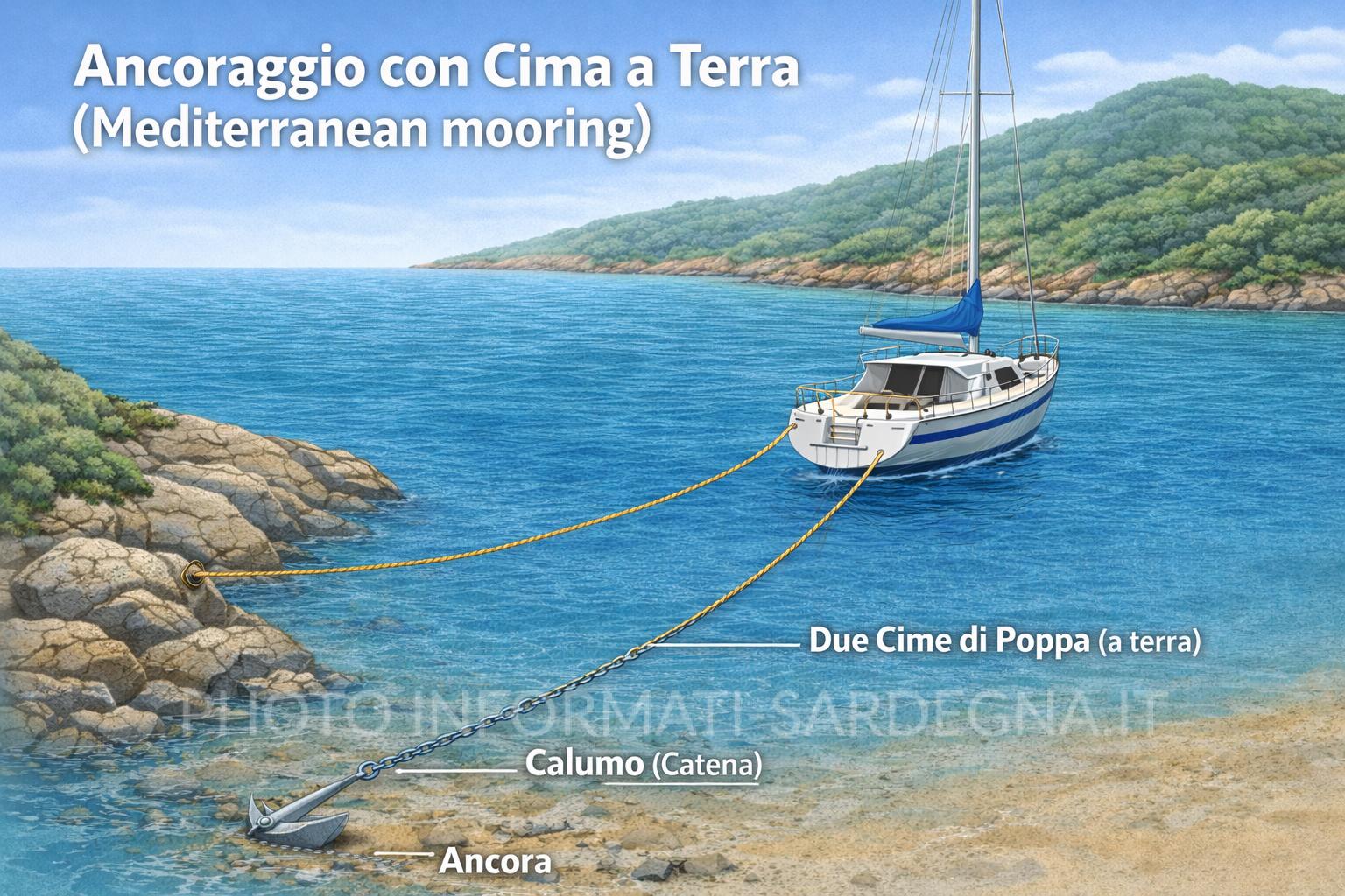 Ancoraggio con cima a terra