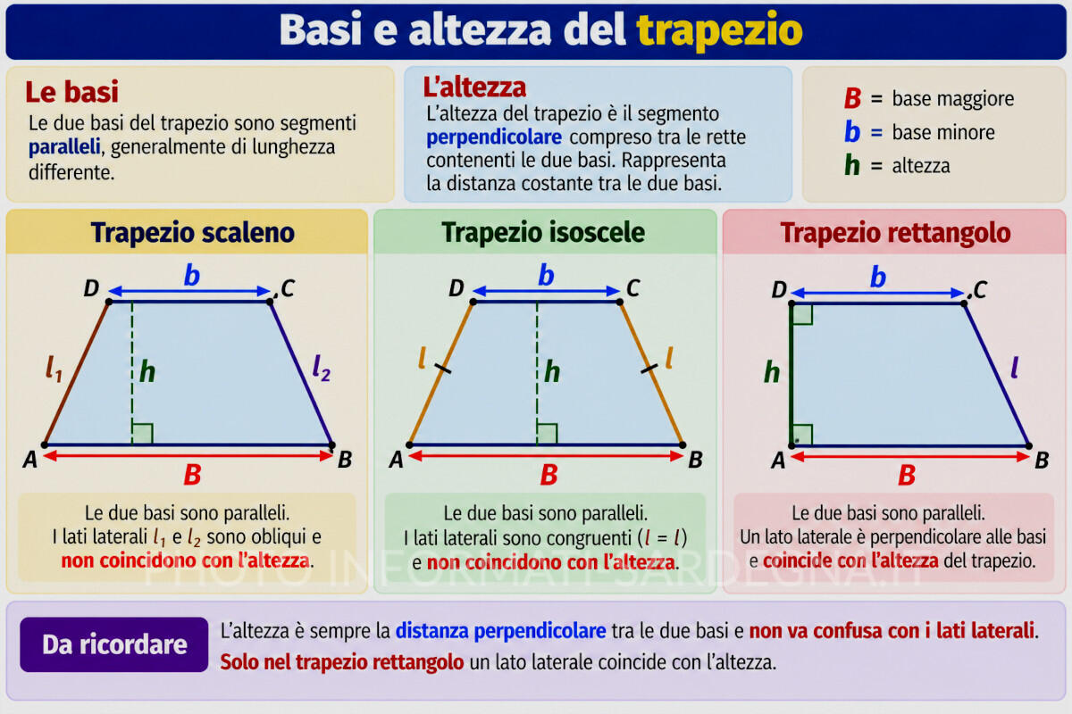 Basi e altezza del trapezio