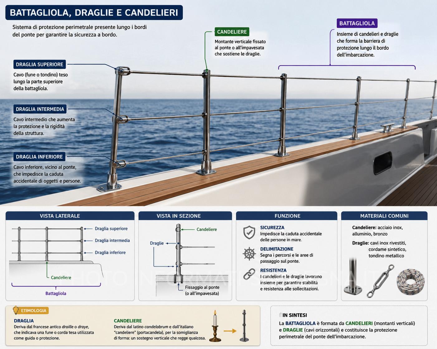 Battagliola, candeliere e draglie