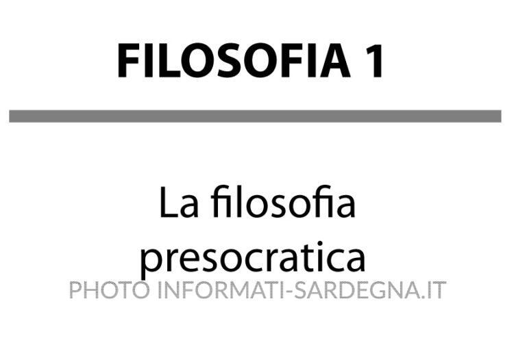 La filosofia presocratica