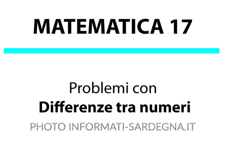 Problemi di matematica sulle differenze tra numeri