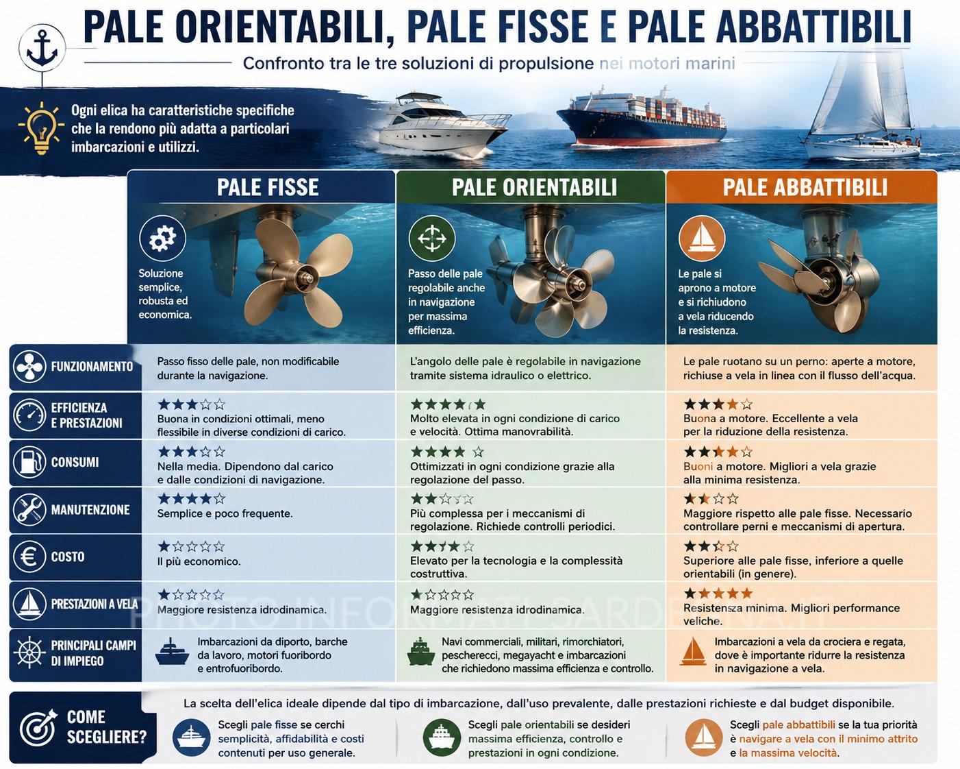Confronto tra le pale