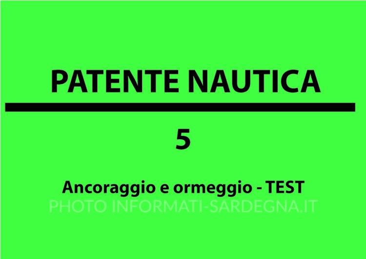 Ancoraggio e ormeggio test
