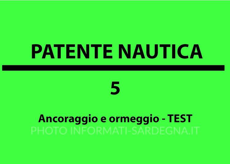 Ancoraggio e ormeggio test