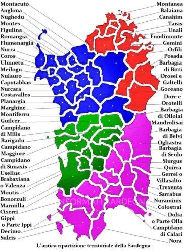 Curatorie sarde e suddivisione dell'isola nei Giudicati