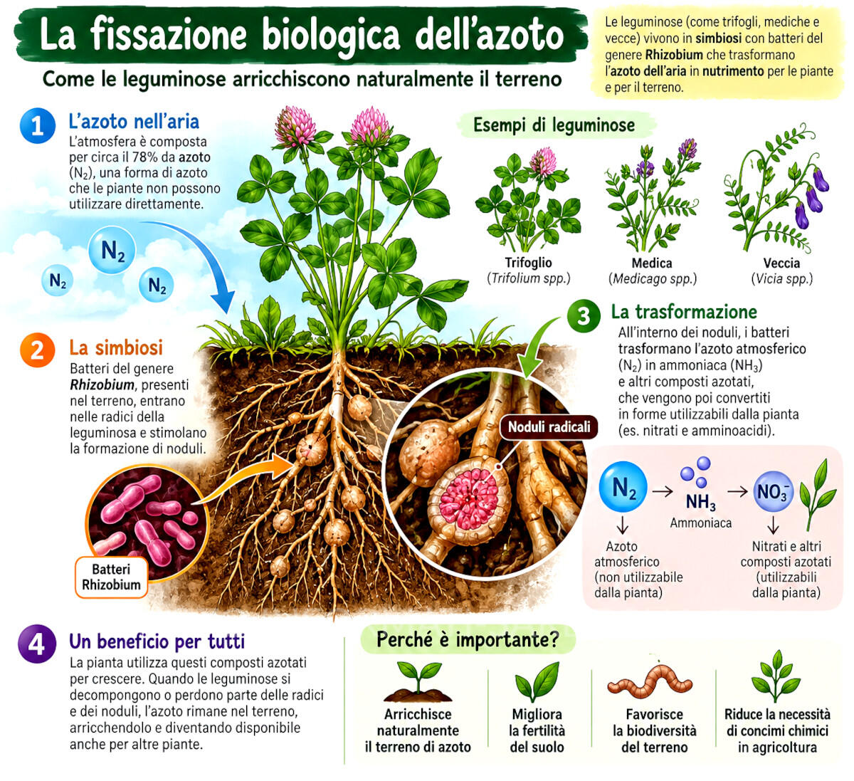Fissazione dell'azoto da parte delle leguminose