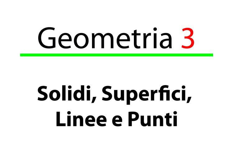 Solidi, superfici, linee e punti