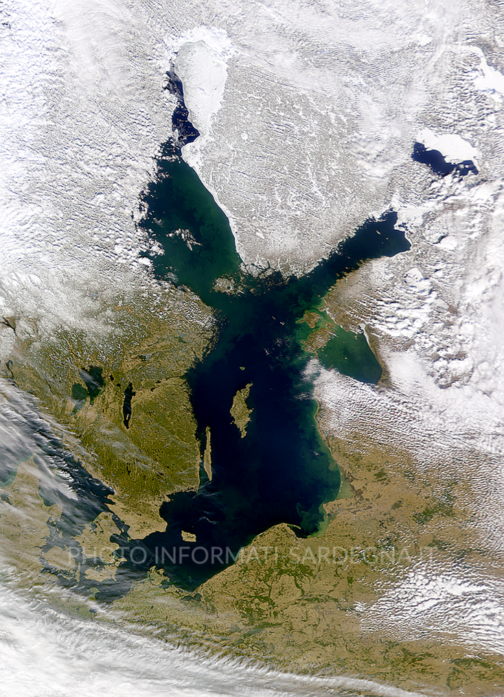 Il mar baltico fotografato dal satellite della Nasa a marzo del 2000