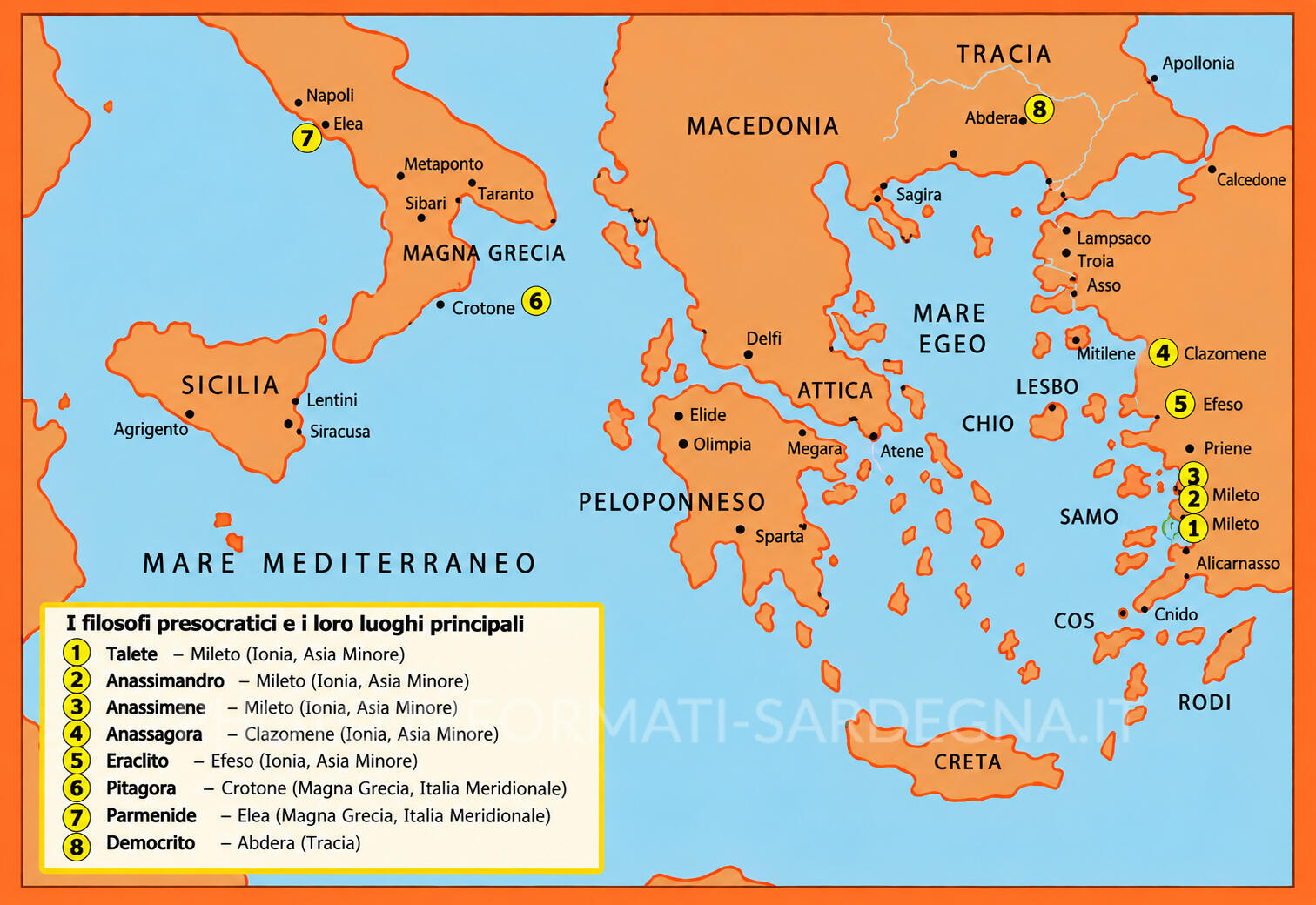 Ionia Grecia e Magna Grecia e i filosofi