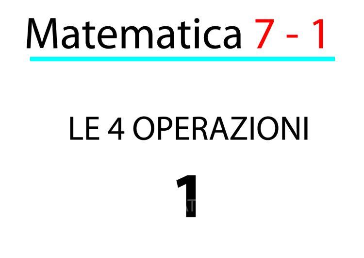 Le quattro operazioni dell’Aritmetica
