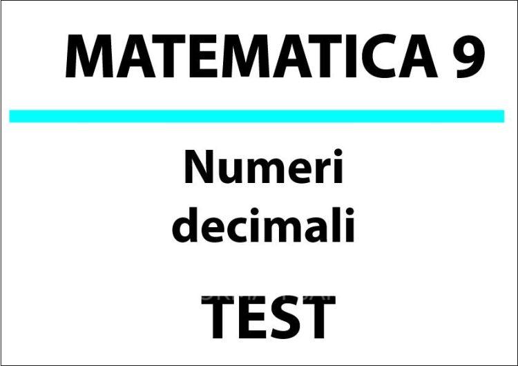 Numeri decimali, test