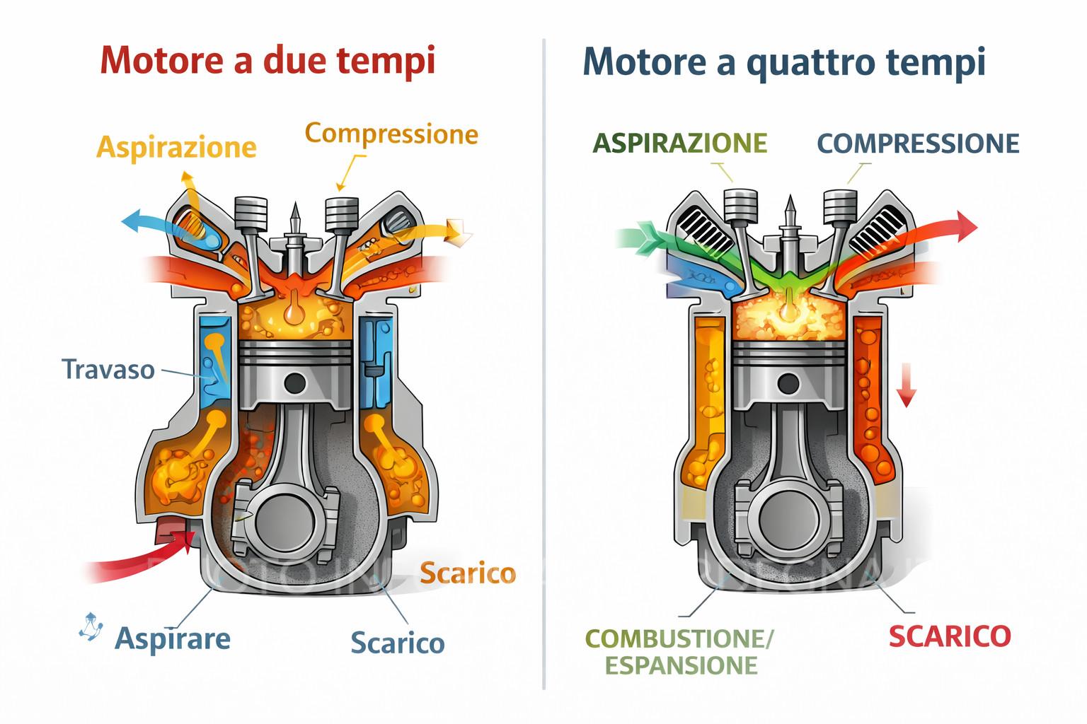 Motore a 4 e a 2 tempi