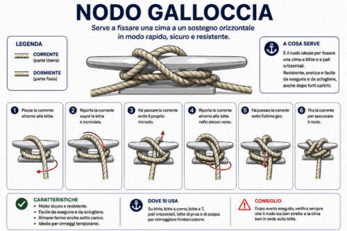 I nodi marinai per la patente nautica: Nodo Galloccia