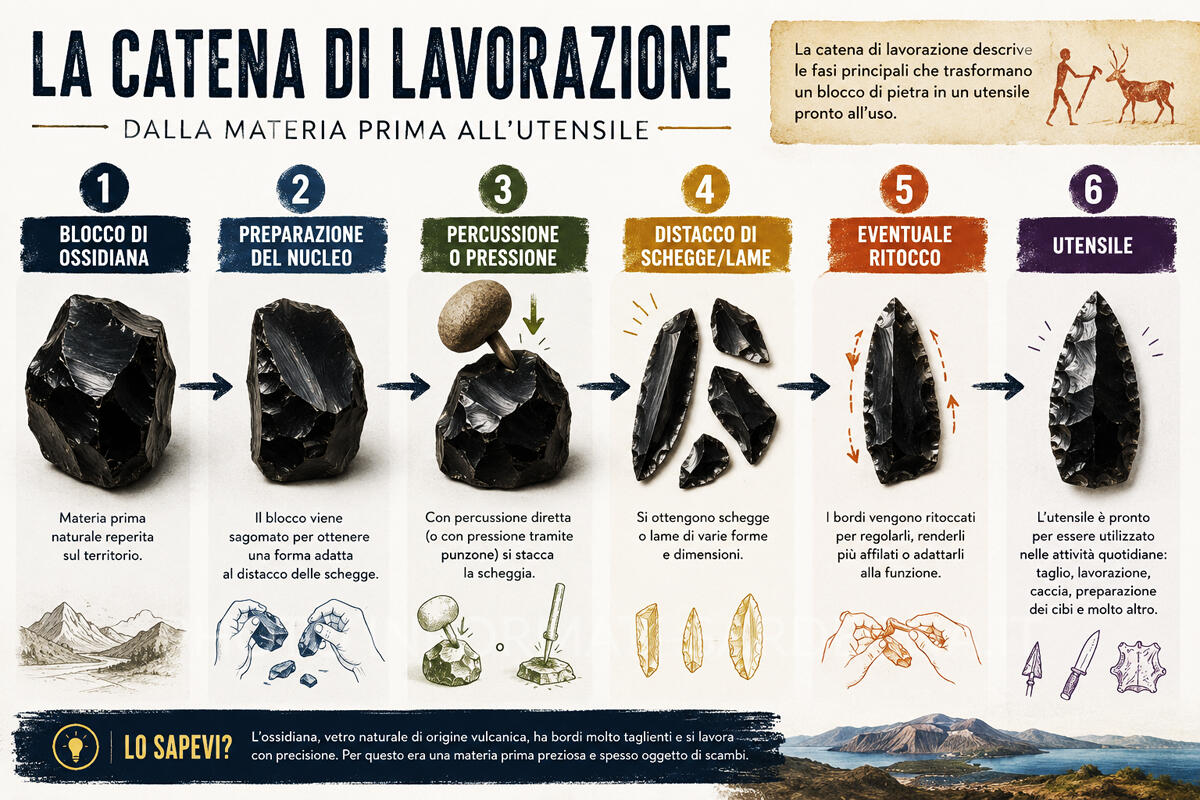 Lavorazione dell'ossidiana