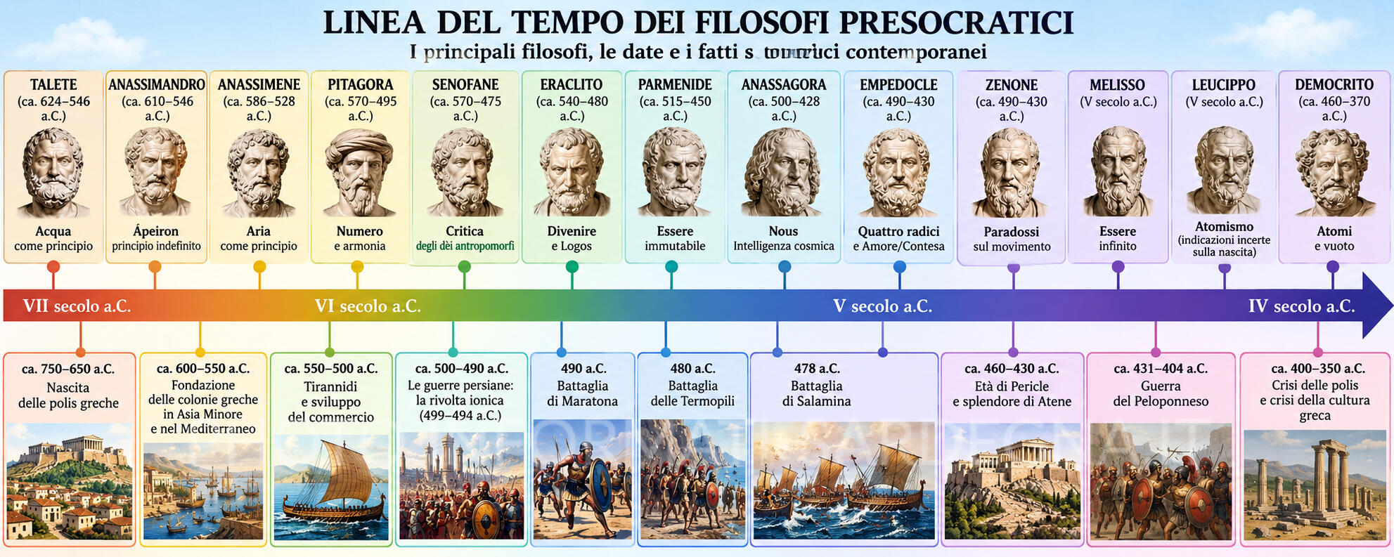 Presocratici a confronto con la storia