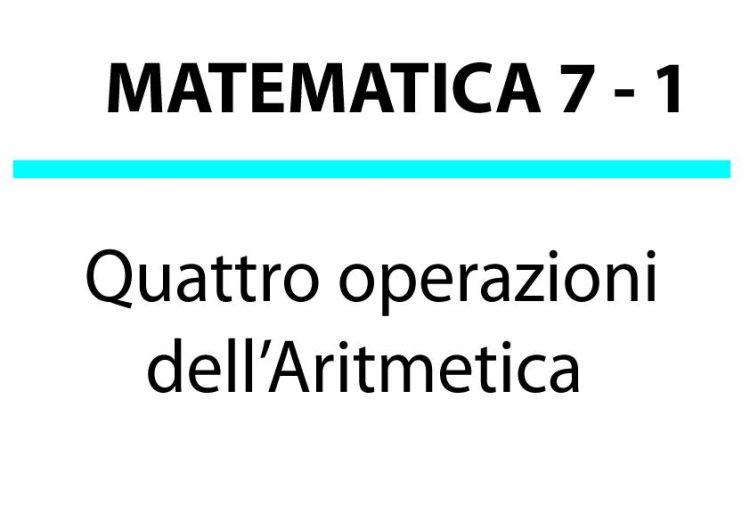 Quattro operazioni dell’Aritmetica