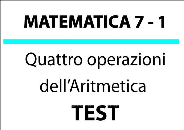 Quattro operazioni dell’Aritmetica, Test