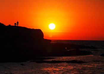 Tramonto presso il complesso geologico de Sa Mesa Longa (San Vero Milis)