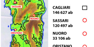 I capoluoghi delle province storiche della Sardegna: Cagliari, Sassari, Nuoro e Oristano