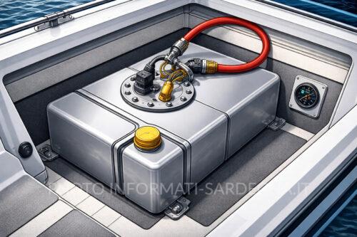 Serbatoio carburante su un'imbarcazione