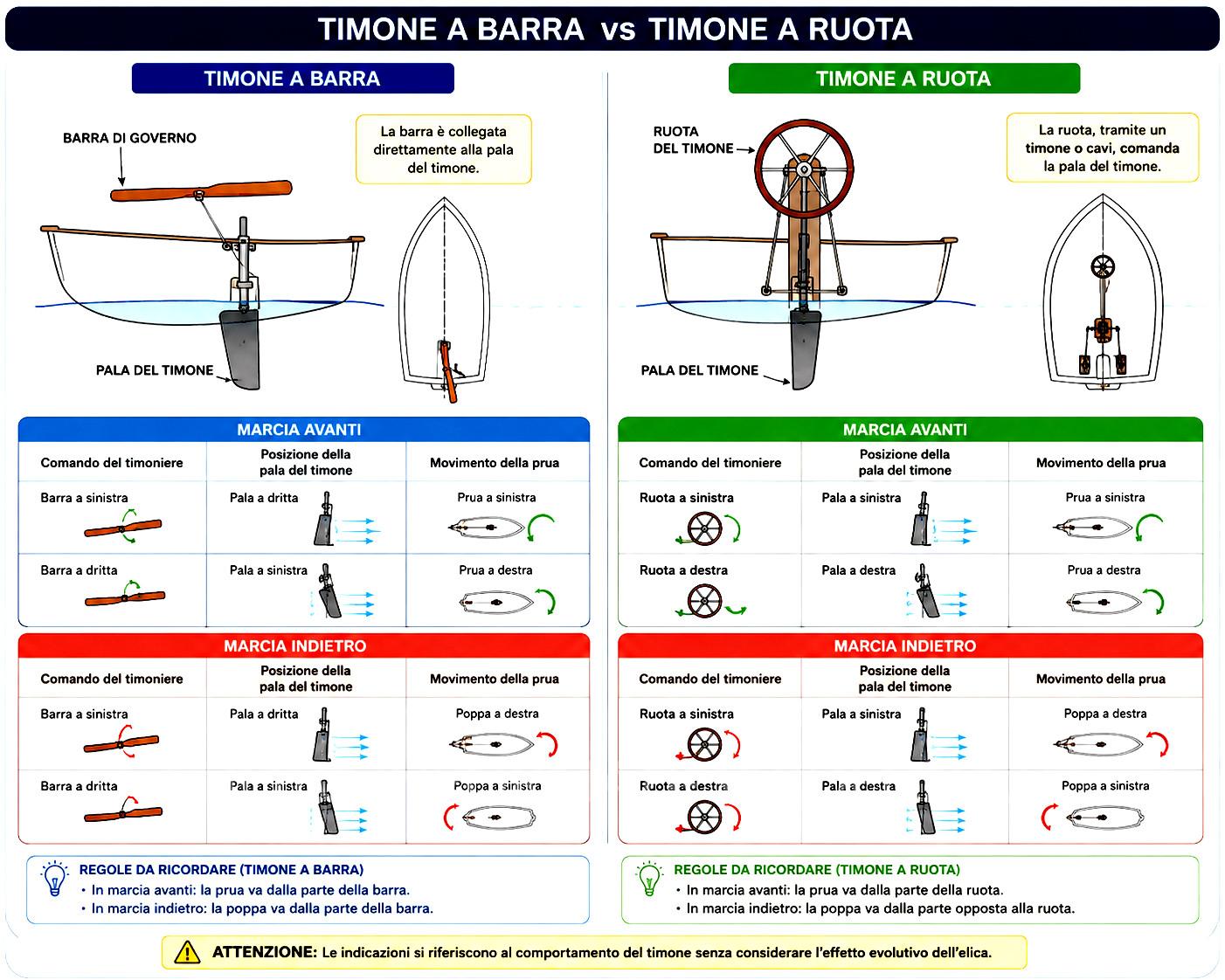 Timone a pala e timone a ruota