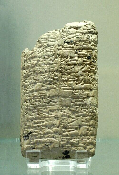 Tavoletta di argilla del 2270 a.C. rinvenuta in Mesopotmia