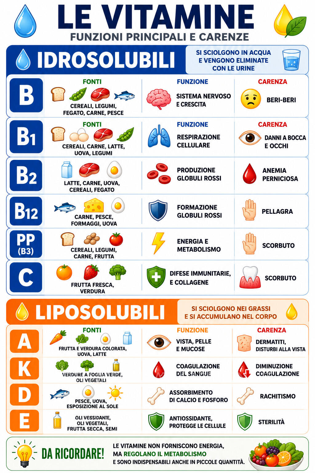 Composizione chimica degli esseri viventi: le vitamine