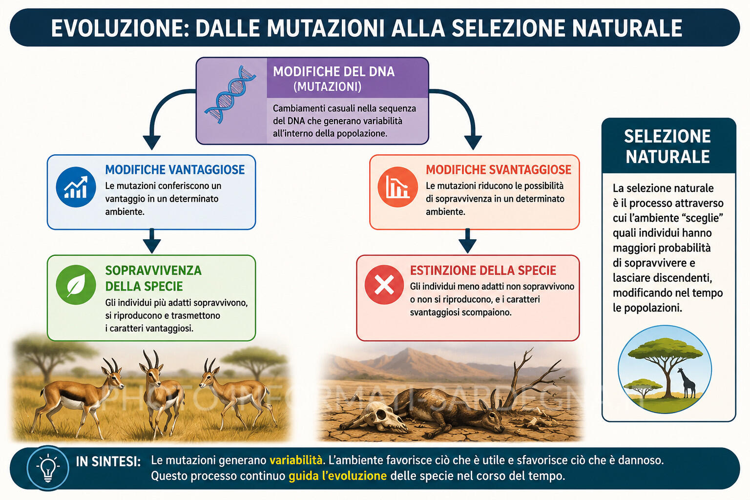 Comparsa dell'Uomo sulla Terra. EVOLUZIONE E SELEZIONE NATURALE